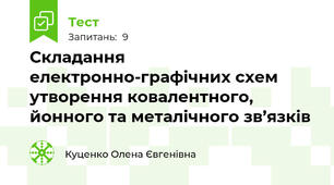 Складання електронно-графічних схем утворення ковалентного, йонного та металічного зв’язків