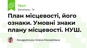 План місцевості, його ознаки. Умовні знаки плану місцевості. НУШ.