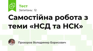 Самостійна робота з теми «НСД та НСК»