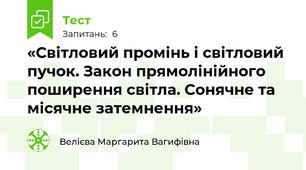 «Світловий промінь і світловий пучок. Закон прямолінійного поширення світла. Сонячне та місячне затемнення» 