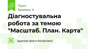 Діагностувальна робота за темою "Масштаб. План. Карта"