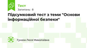 Підсумковий тест з теми "Основи інформаційної безпеки"