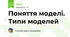 Поняття моделі. Типи моделей