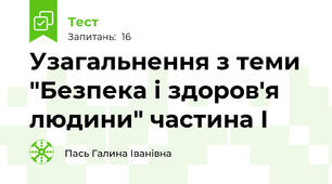 Узагальнення з теми "Безпека і здоров'я людини" частина І