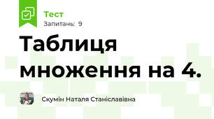 Таблиця множення на 4.