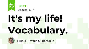 It's my life! Vocabulary.