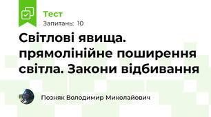 Світлові явища. прямолінійне поширення світла. Закони відбивання