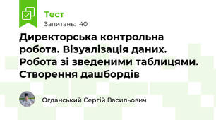 Директорська контрольна робота. Візуалізація даних. Робота зі зведеними таблицями. Створення дашбордів