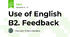 Use of English B2. Feedback 