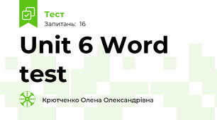 Unit 6 Word test