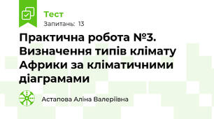 Практична робота №3. Визначення типів клімату Африки за кліматичними діаграмами