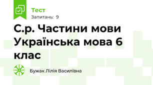С.р. Частини мови Українська мова 6 клас