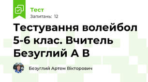 Тестування волейбол 5-6 клас. Вчитель Безуглий А В