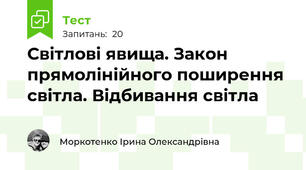 Світлові явища. Закон прямолінійного поширення світла. Відбивання світла