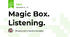 Magic Box. Listening.