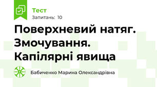 Поверхневий натяг. Змочування. Капілярні явища