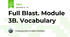 Full Blast. Module 3B. Vocabulary