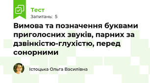 Вимова та позначення буквами приголосних звуків, парних за дзвінкістю-глухістю, перед сонорними