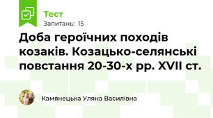 Доба героїчних походів козаків. Козацько-селянські повстання 20-30-х рр. XVII ст.
