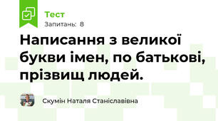 Написання з великої букви імен, по батькові, прізвищ людей.