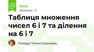 Таблиця множення чисел 6 і 7 та ділення на 6 і 7