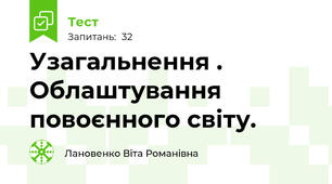 Узагальнення . Облаштування повоєнного світу.