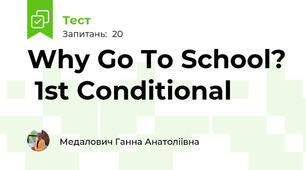 Why Go To School?  1st Conditional