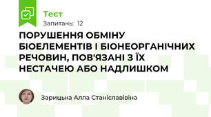 ПОРУШЕННЯ ОБМІНУ БІОЕЛЕМЕНТІВ І БІОНЕОРГАНІЧНИХ РЕЧОВИН, ПОВ'ЯЗАНІ З ЇХ НЕСТАЧЕЮ АБО НАДЛИШКОМ
