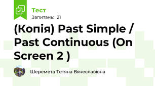 (Копія) Past Simple / Past Continuous (On Screen 2 )
