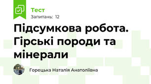  Підсумкова робота. Гірські породи та мінерали