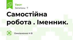 Самостійна робота . Іменник.