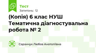 (Копія) 6 клас НУШ Тематична діагностувальна робота № 2
