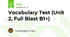 Vocabulary Test (Unit 2, Full Blast B1+)