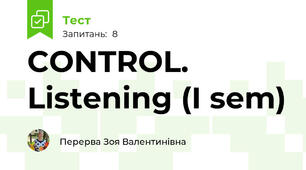 CONTROL. Listening (I sem)
