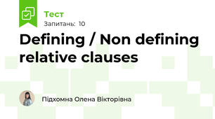 Defining / Non defining relative clauses