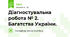 Діагностувальна робота № 2. Багатства України.