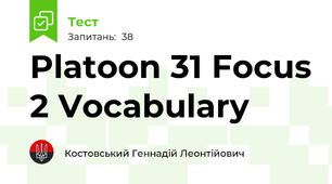 Platoon 31 Focus 2 Vocabulary
