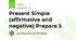 Present Simple (affirmative and negative) Prepare 5