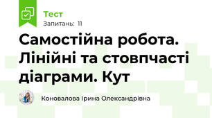 Самостійна робота. Лінійні та стовпчасті діаграми. Кут