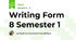 Writing Form 8 Semester 1