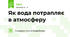 Як вода потрапляє в атмосферу