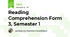 Reading Comprehension Form 3, Semester 1