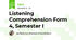 Listening Comprehension Form 4, Semester I