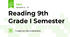 Reading 9th Grade I Semester