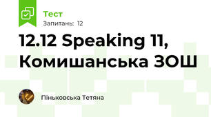 12.12 Speaking 11, Комишанська ЗОШ