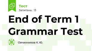 End of Term 1 Grammar Test 