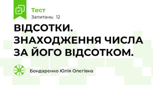 ВІДСОТКИ. ЗНАХОДЖЕННЯ ЧИСЛА ЗА ЙОГО ВІДСОТКОМ. 