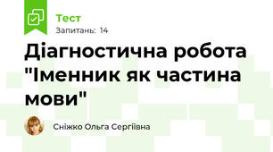 Діагностична робота "Іменник як частина мови"