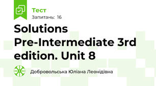 Solutions Pre-Intermediate 3rd edition. Unit 8 
