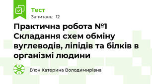 Практична робота №1 Складання схем обміну вуглеводів, ліпідів та білків в організмі людини